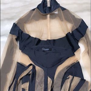 Mugler Bodysuit top & Mugler spiral leggings